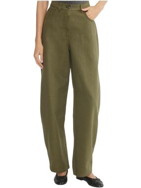Aritzia Sunday Best Flan Barrel Leg Jeans Olive Green Size 10